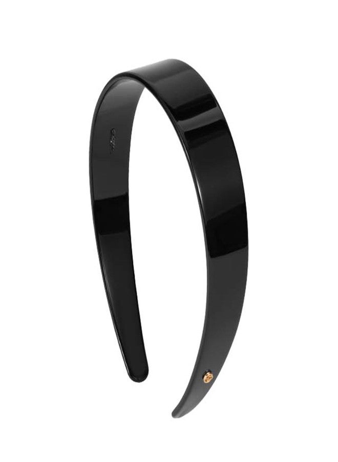 EVITA PERONI Wide Headbands for Women with Teeth Acetate Resin Hair Bands for Women's Hair No Headache Headband No Slip Hairbands-Black - Image 1